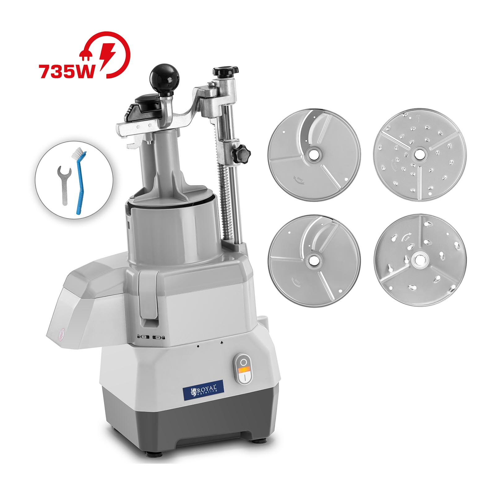 Electric Vegetable Slicer - 735 W - 4 cutting discs - Ø 174 mm - Royal Catering