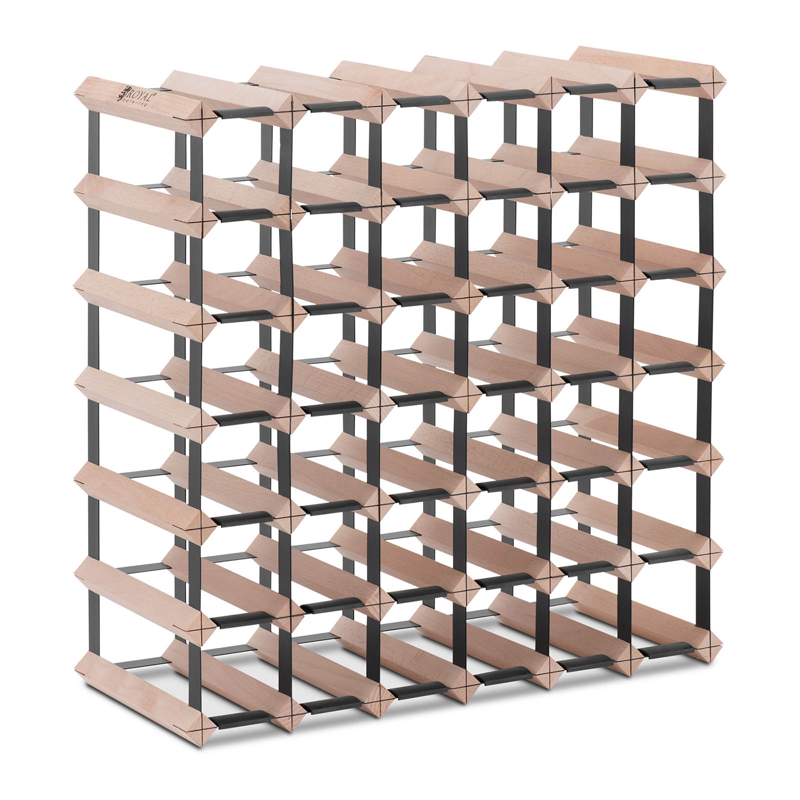 Wine Rack - wooden - for up to 42 bottles - Royal Catering