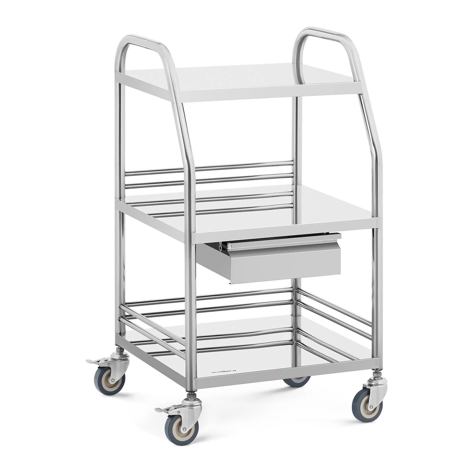 Laboratory Trolley - stainless steel - 3 shelves - 1 drawer - 30 kg
