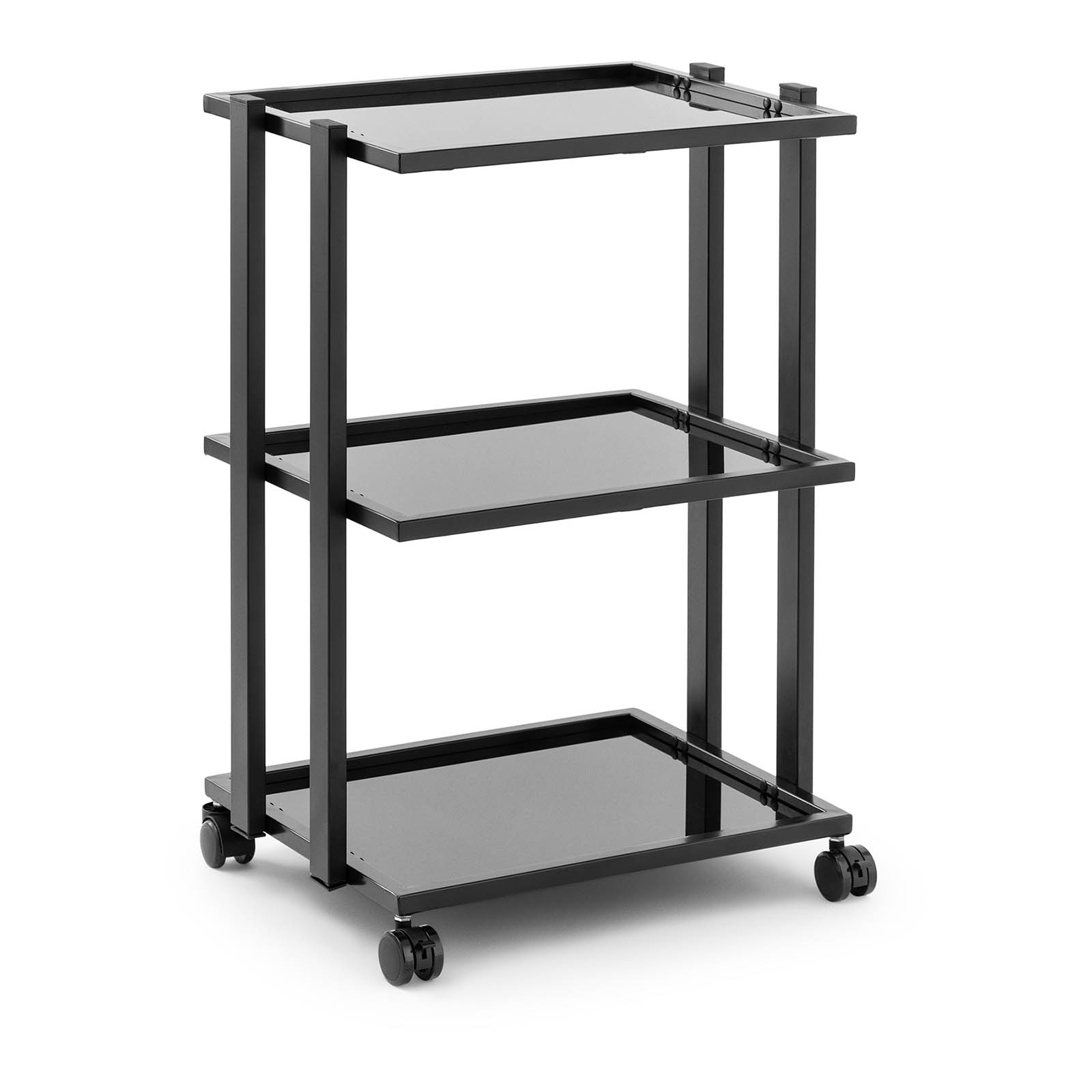 Cosmetic trolley - 3 Glass shelves - max. 60 kg - black