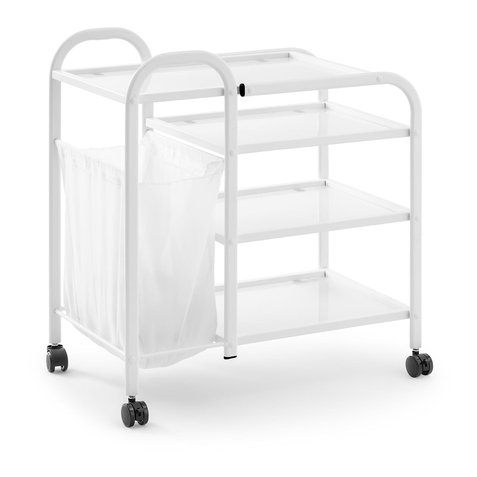 Cosmetic trolley with laundry bag 5 l - 4 Glass shelves
