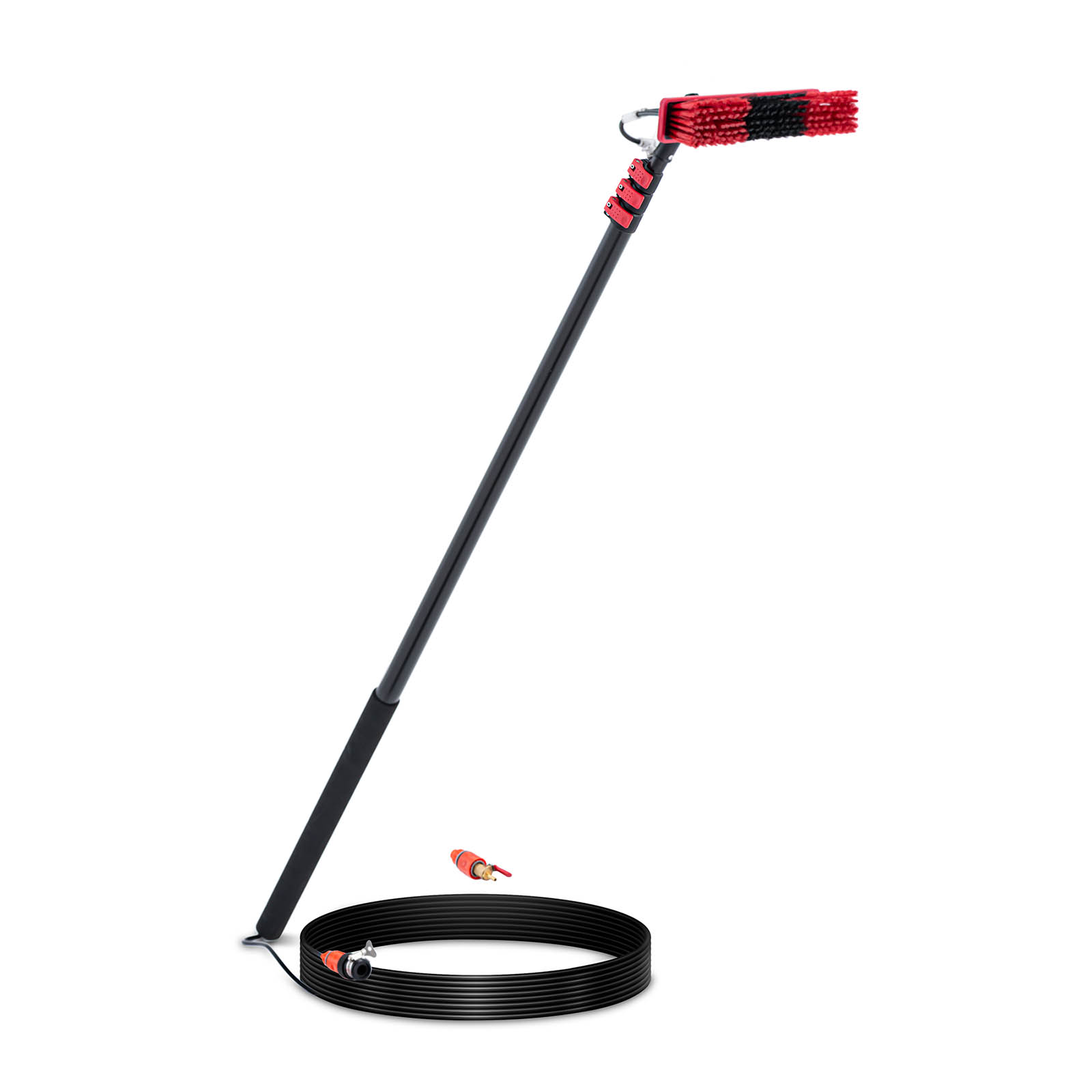 Telescopic Brush - with water connection - for solar panels and windows - 1672 - 5486 mm