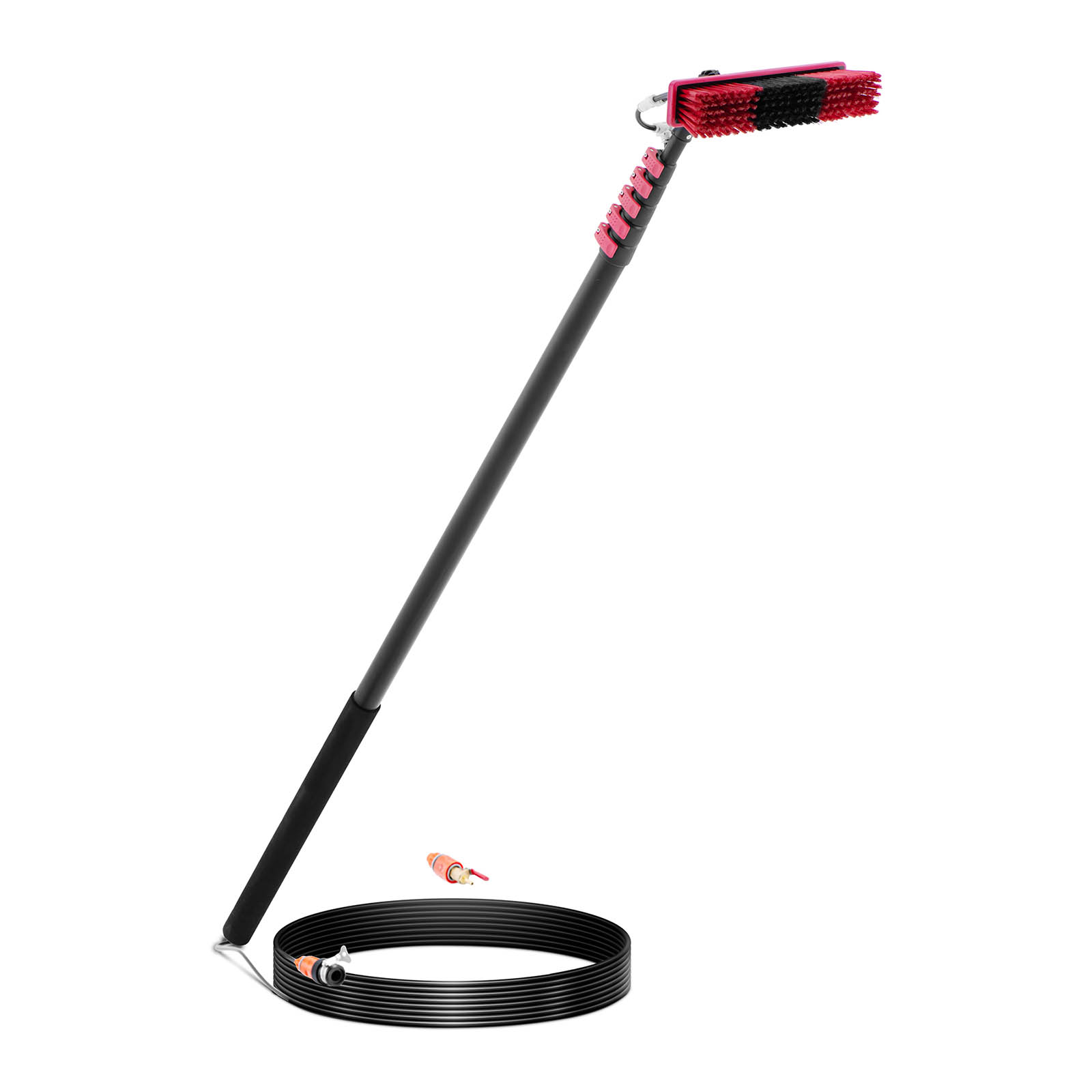 Telescopic Brush - with water connection - for solar panels and windows - 1800 - 9050 mm