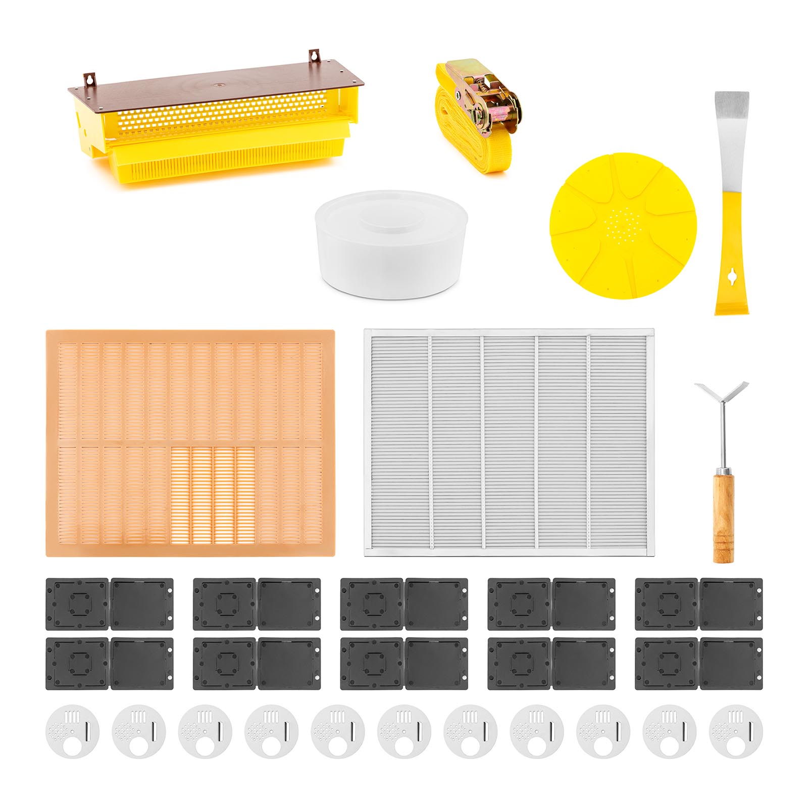 Beekeeping Starter Kit - 28 pcs - stick chisel - hive strap - pollen trap - barrier grid - insect trap